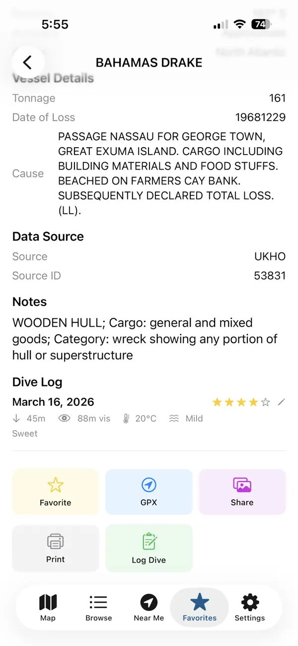 #6. WreckMap (iOS) Por: Arctic Surf Designs
