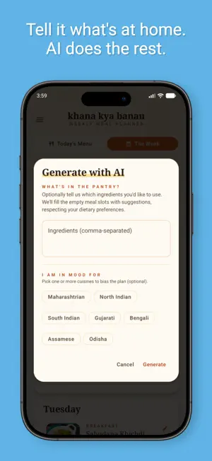 KKB : Indian Meal Planner screenshot 3