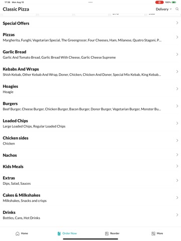 Classic Pizza Carlisle iPad screenshot