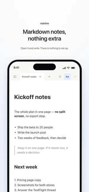 Noteline - Markdown Notes screenshot 1