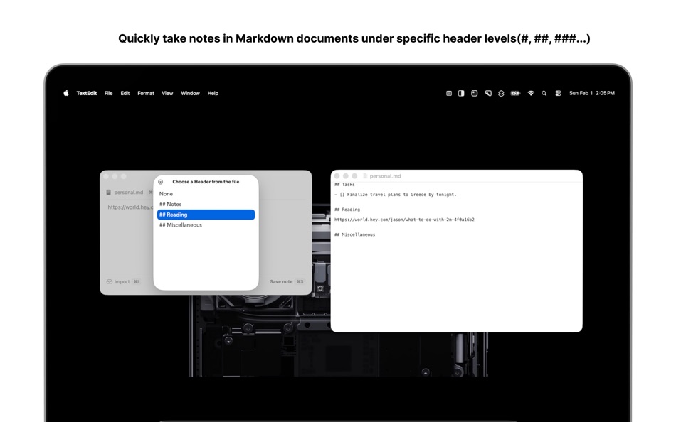 #2. Quick Capture - Markdown notes (macOS) Ved: Pradeep Burugu