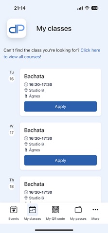 MaxPass: Classes & Events Screenshot 5 of 7