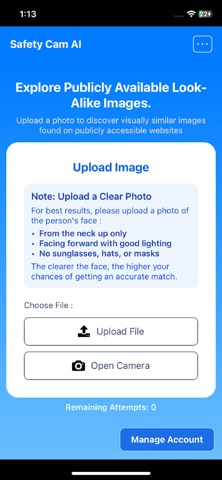 SafetyCamAI iPhone screenshot