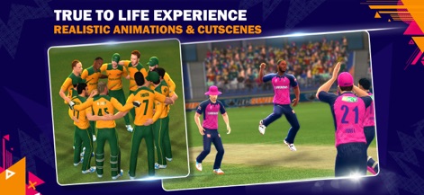 Real Cricket™ Swipe - Enjoy a true-to-life experience with realistic animations, such as a team huddle and player celebrations, enhancing the immersive gameplay.