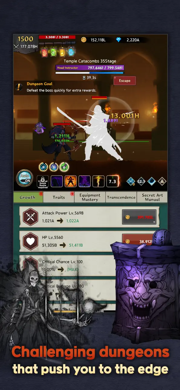 (Raising Murim Legend: Idle RPG) 무림전설키우기 : 방치형 RPG iOS Mod IPA screenshot 4 - iOS game interface
