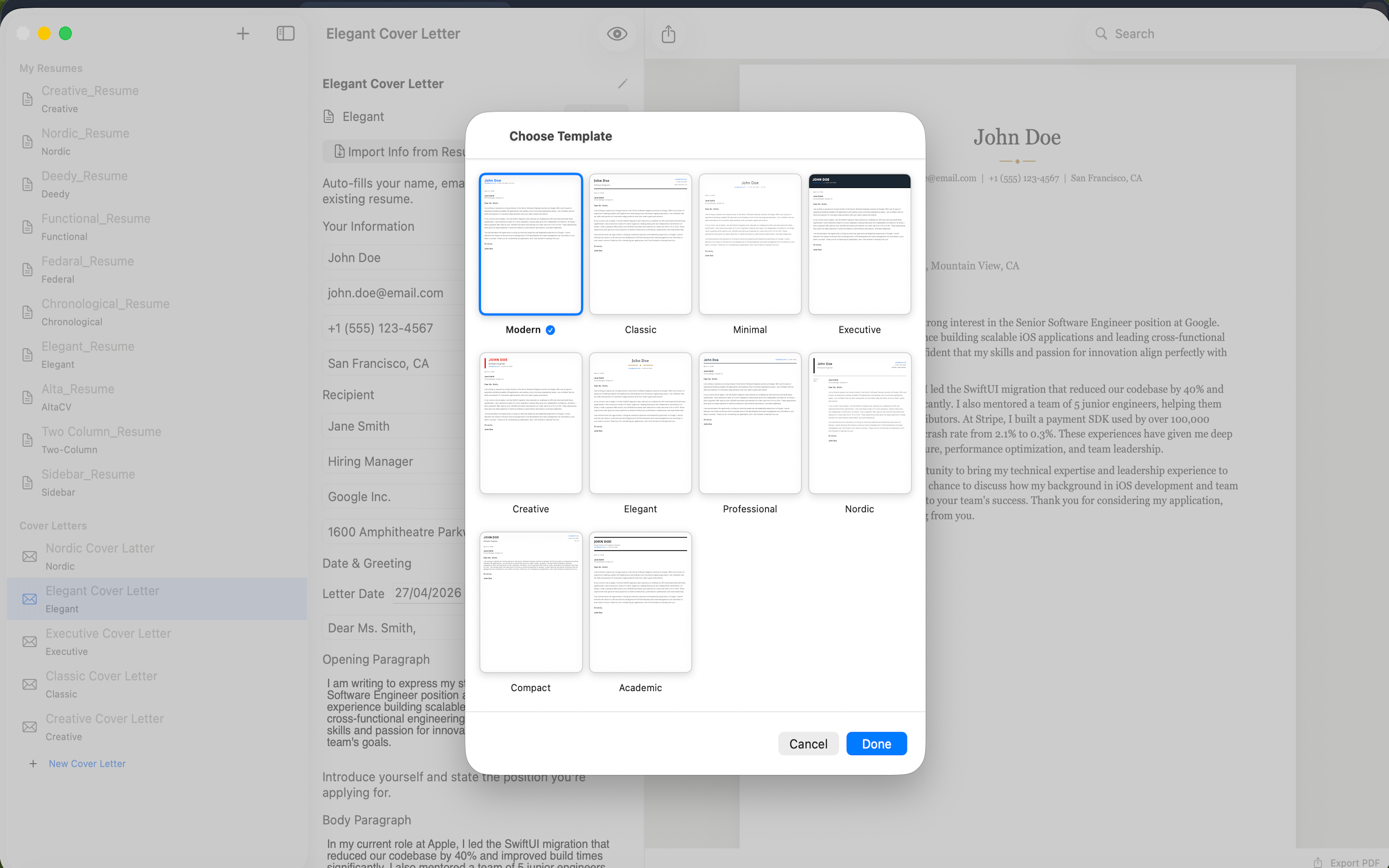 Resume & CV Maker - Typeset CV
