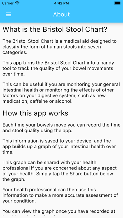 Bristol Stool Chart Screenshot