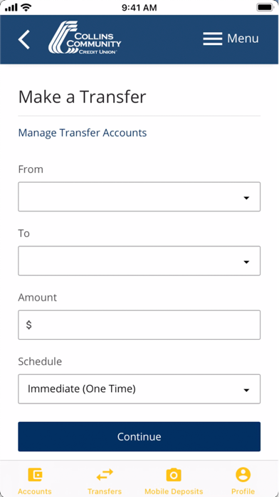 Collins Community CU Mobile Screenshot