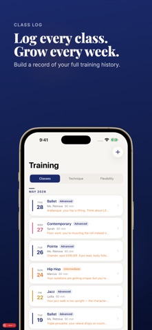 Dance Training Journal - Barre iPhone screenshot