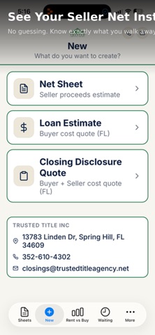 Trusted Title Inc iPhone screenshot