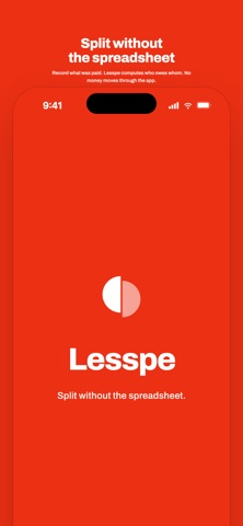 Lesspe: Split Expenses, Settle Screenshot 1 of 7