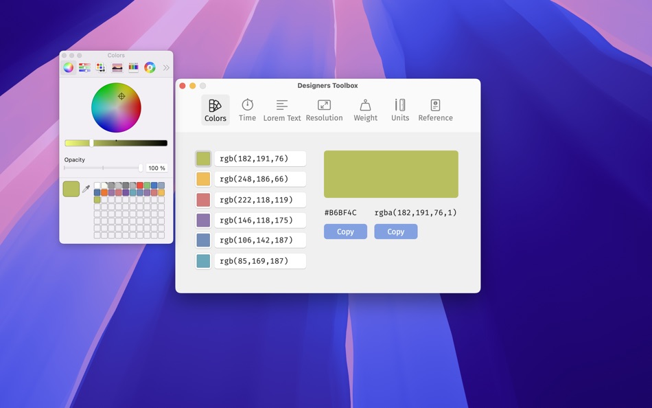 #2. Designers Toolbox (macOS) Ved: Michael Preidel