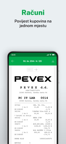 PEVEX aplikacija za kupce screenshot