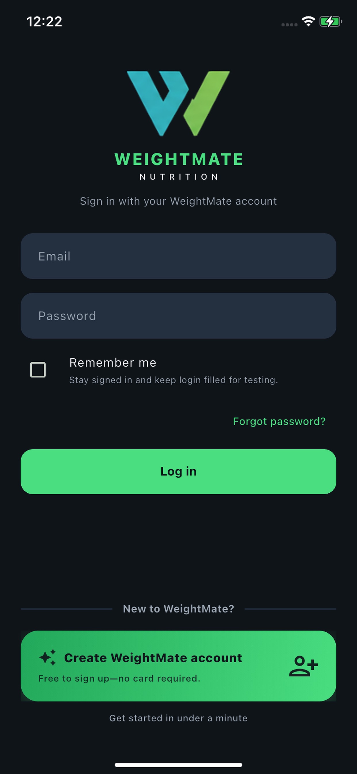 Screenshot 1 of WeightMate Nutrition