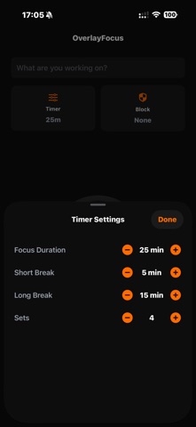 OverlayFocus iPhone screenshot