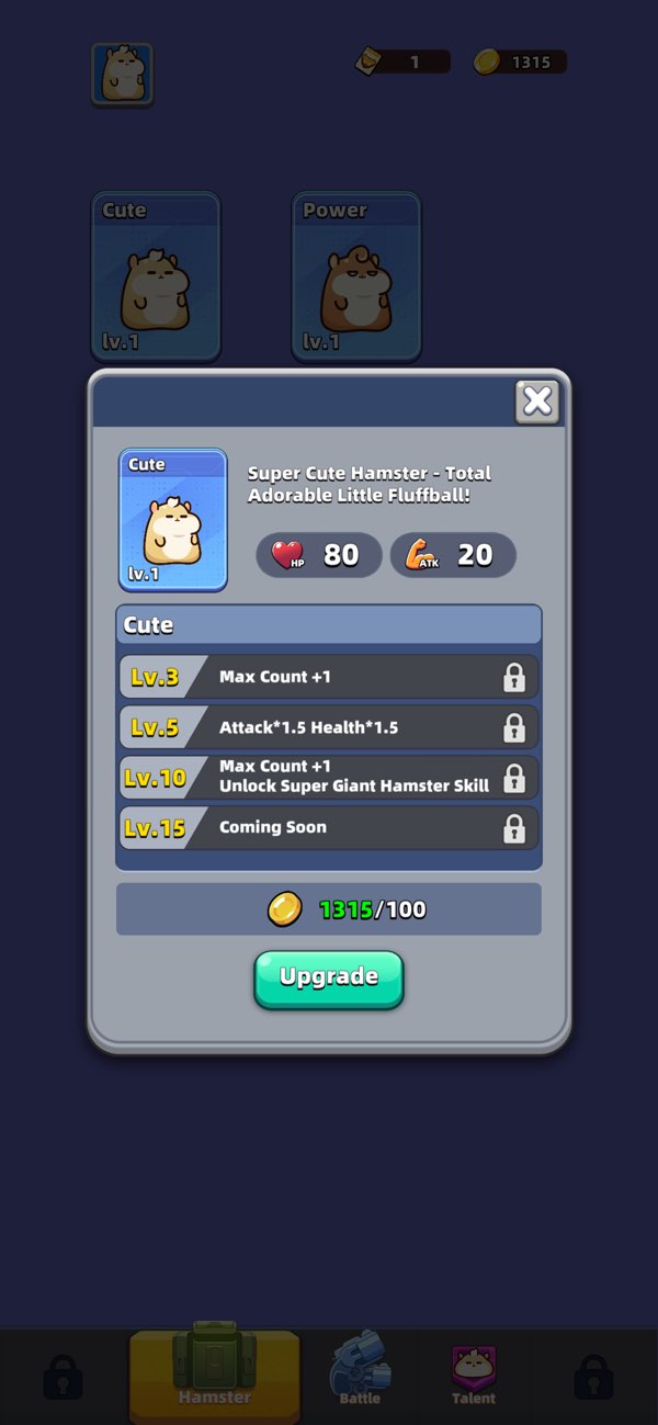 Cute & Tough: Hamster Defense Hack screenshot 8 - game app interface