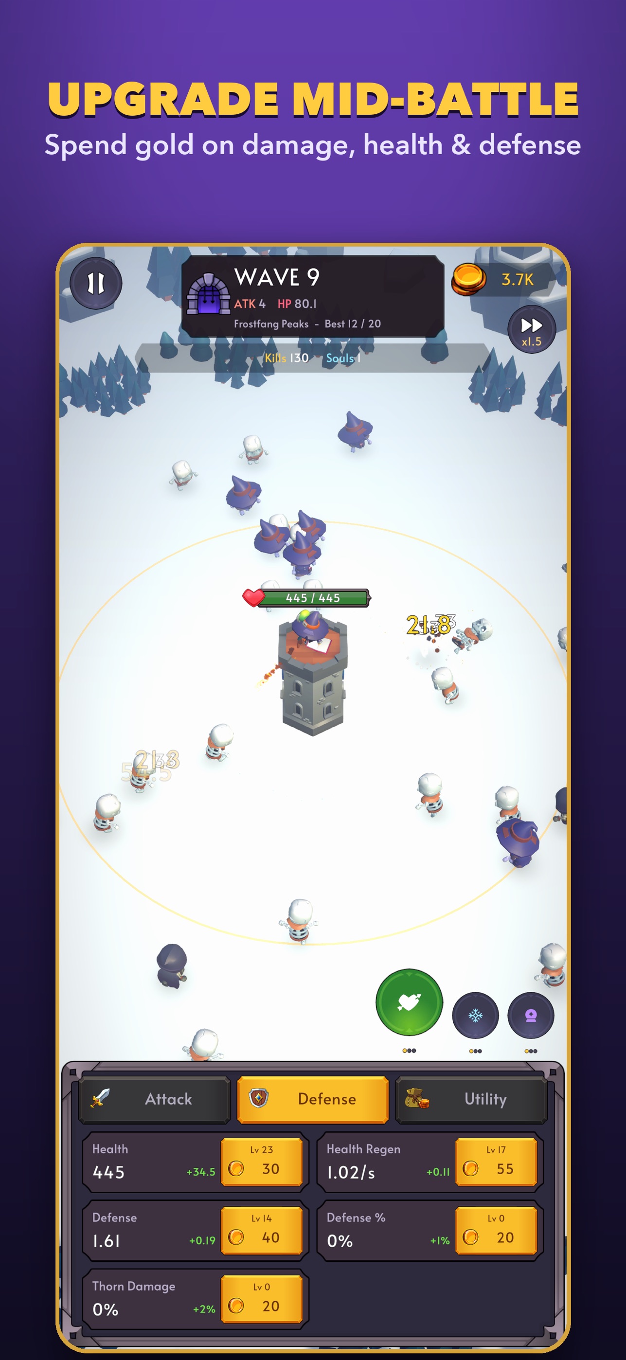 Screenshot 2 of Mage Castle Idle Defense