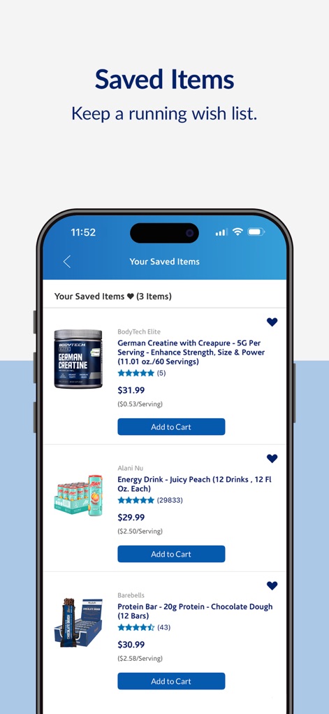 The Vitamin Shoppe - VShoppe - The app allows users to create a 'running wish list' for their favorite items, complete with 'product details and pricing'.