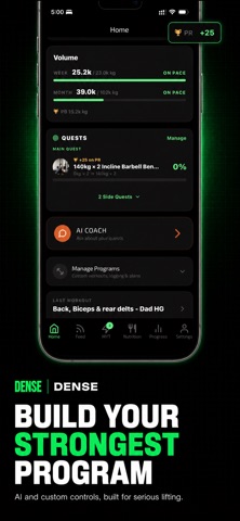 Dense Fitness App iPhone screenshot