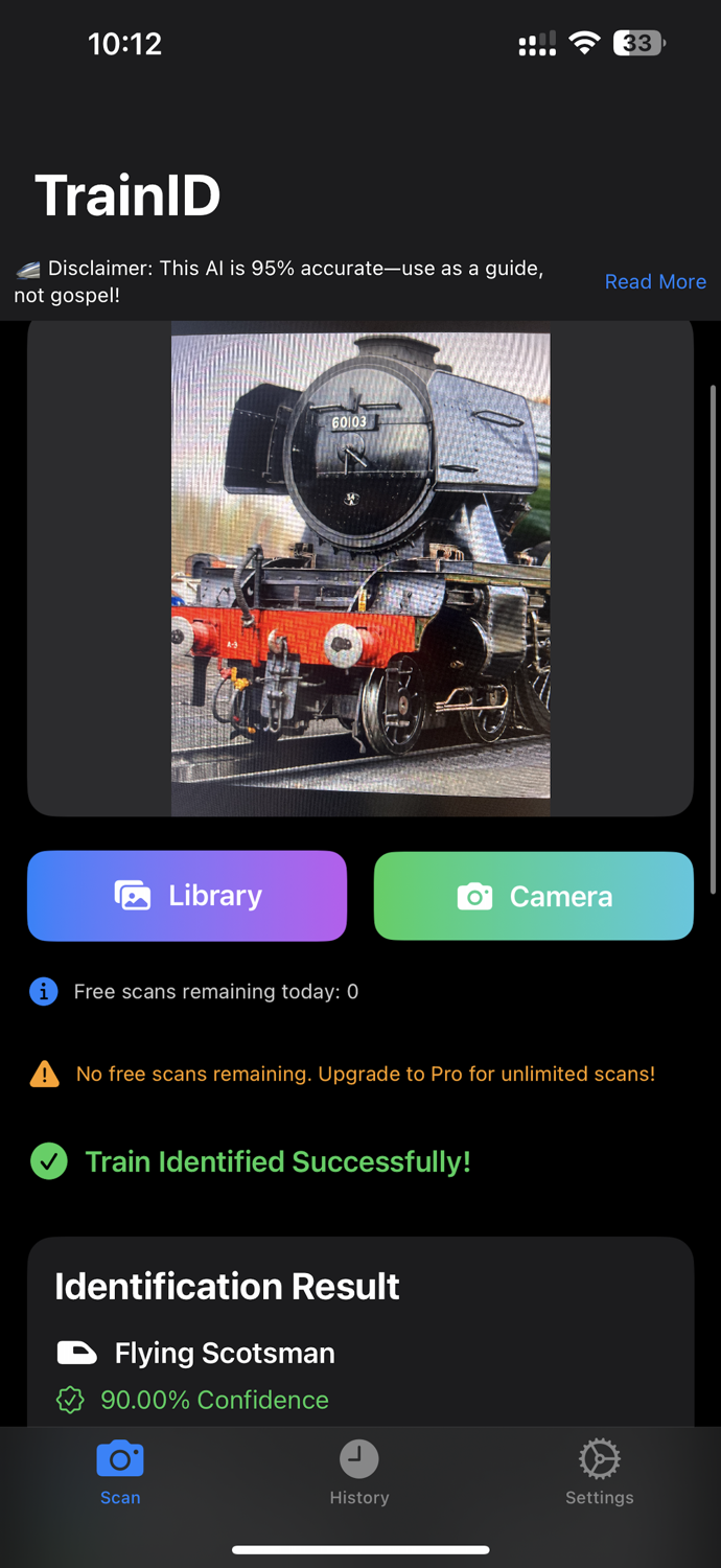 Train Identifier AI Scanner