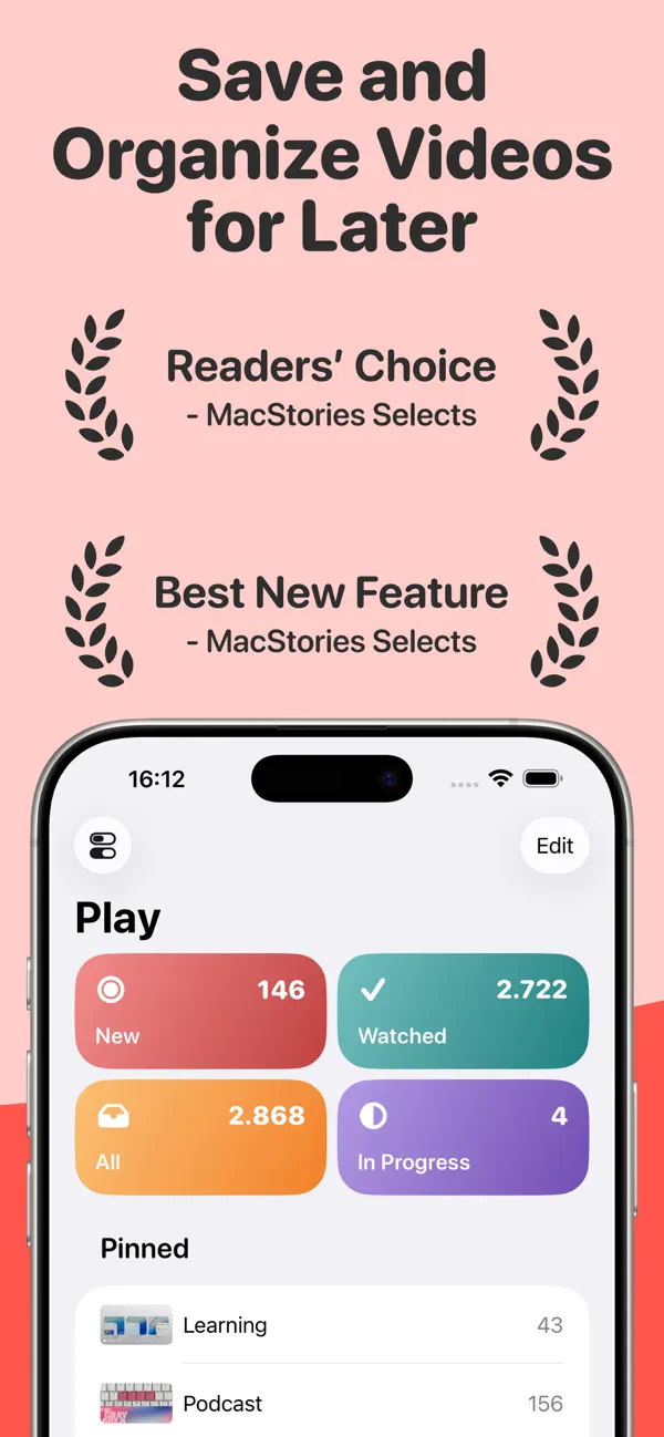 Play: Save Videos Watch Later Screenshot 1