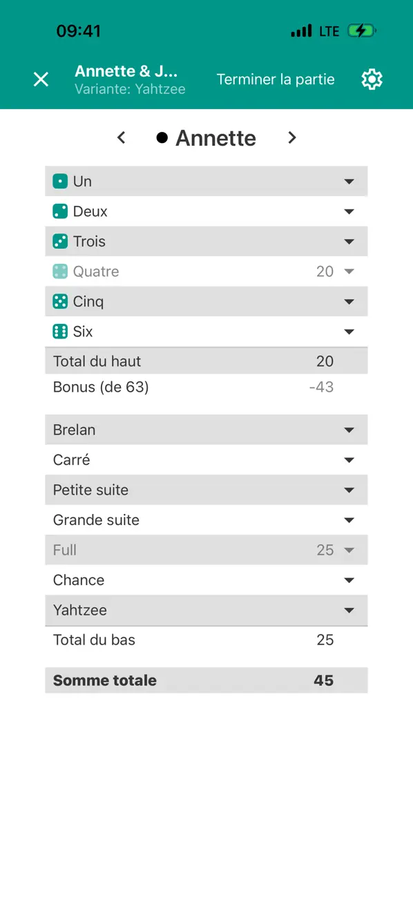 Screenshot #2 pour Yatzy Scoring Card