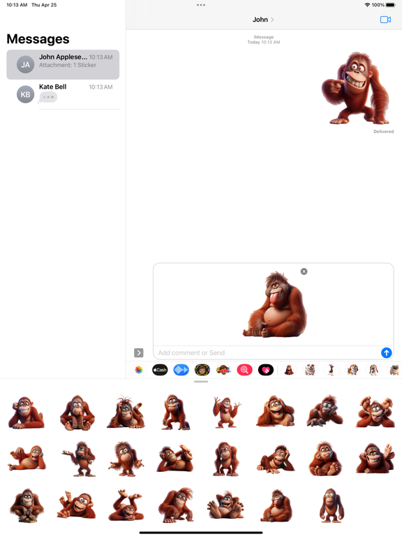 Screenshot #5 pour Goofy Orangutan Stickers