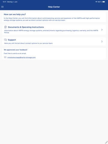 VARTA.install iPad screenshot