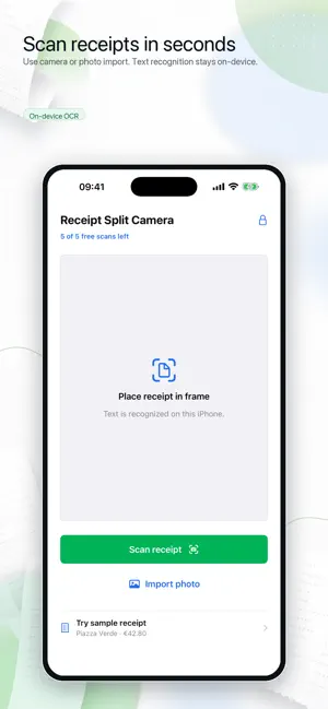 Receipt Split Camera screenshot 1