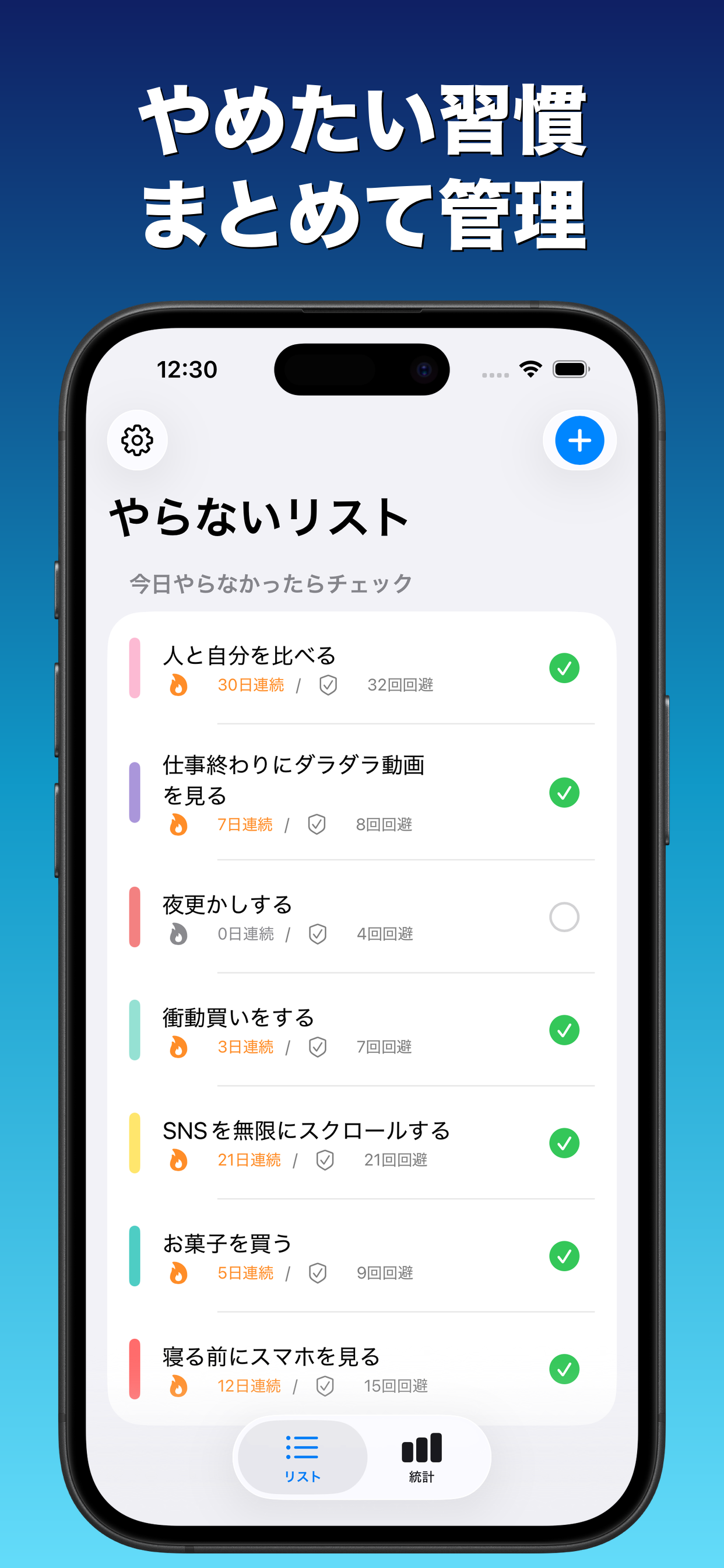 ヤメログ - やめる習慣記録