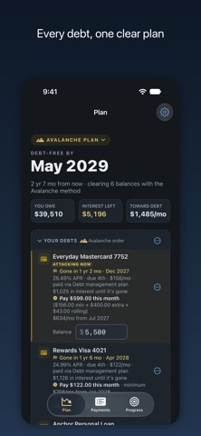 Debt Descent: Payoff Planner iPhone screenshot