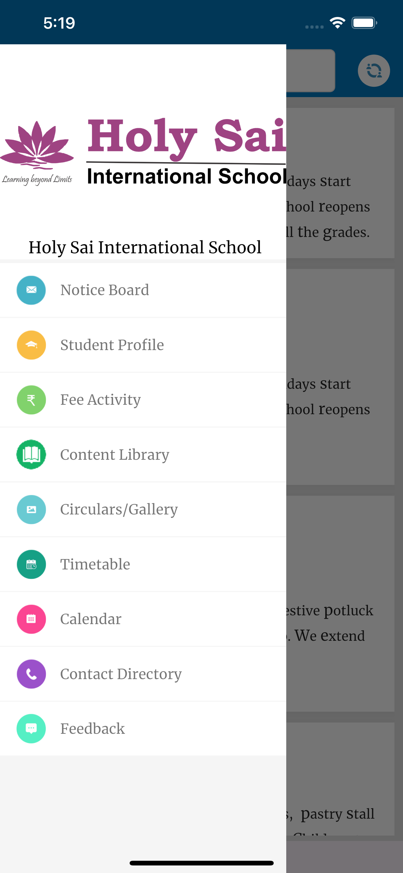 Holy Sai Parent App screenshot 1