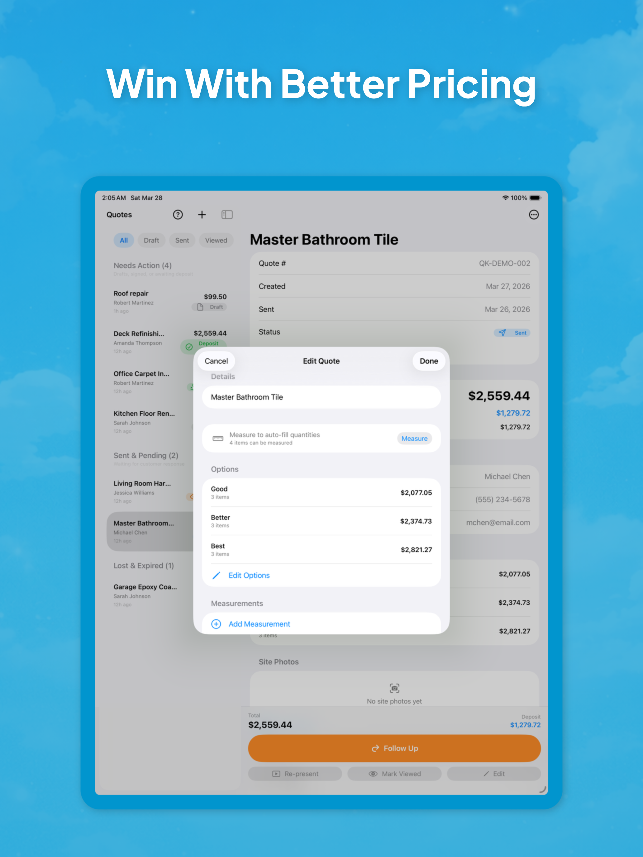 CloseQuote - Instant estimates screenshot 12