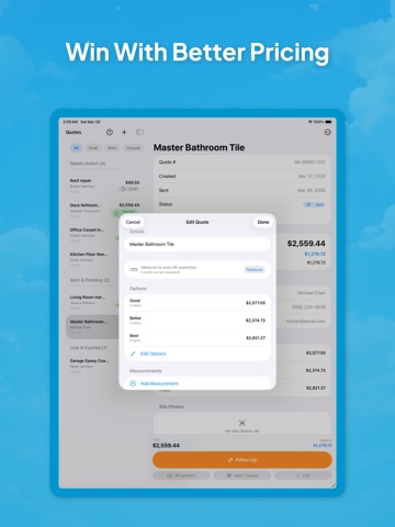 CloseQuote - Instant estimates iPad screenshot