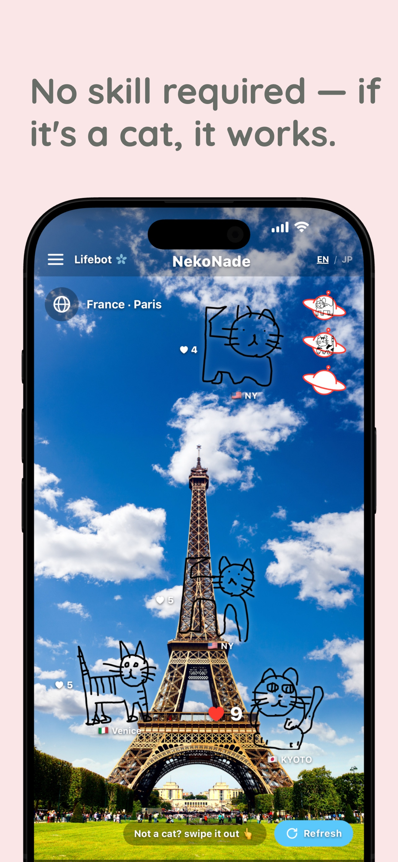 NekoNade: Draw Cats & Travel screenshot 5