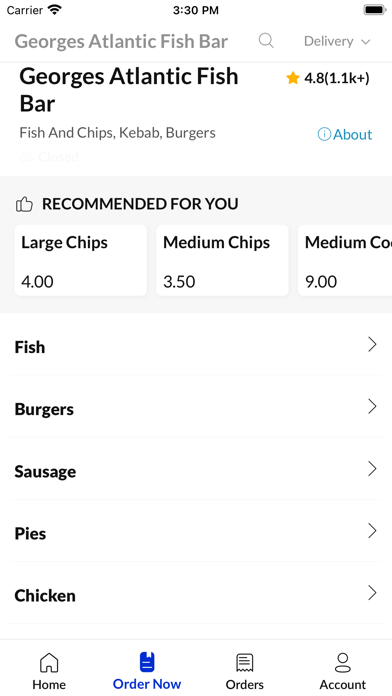 Georges Atlantic Fish Bar. Screenshot