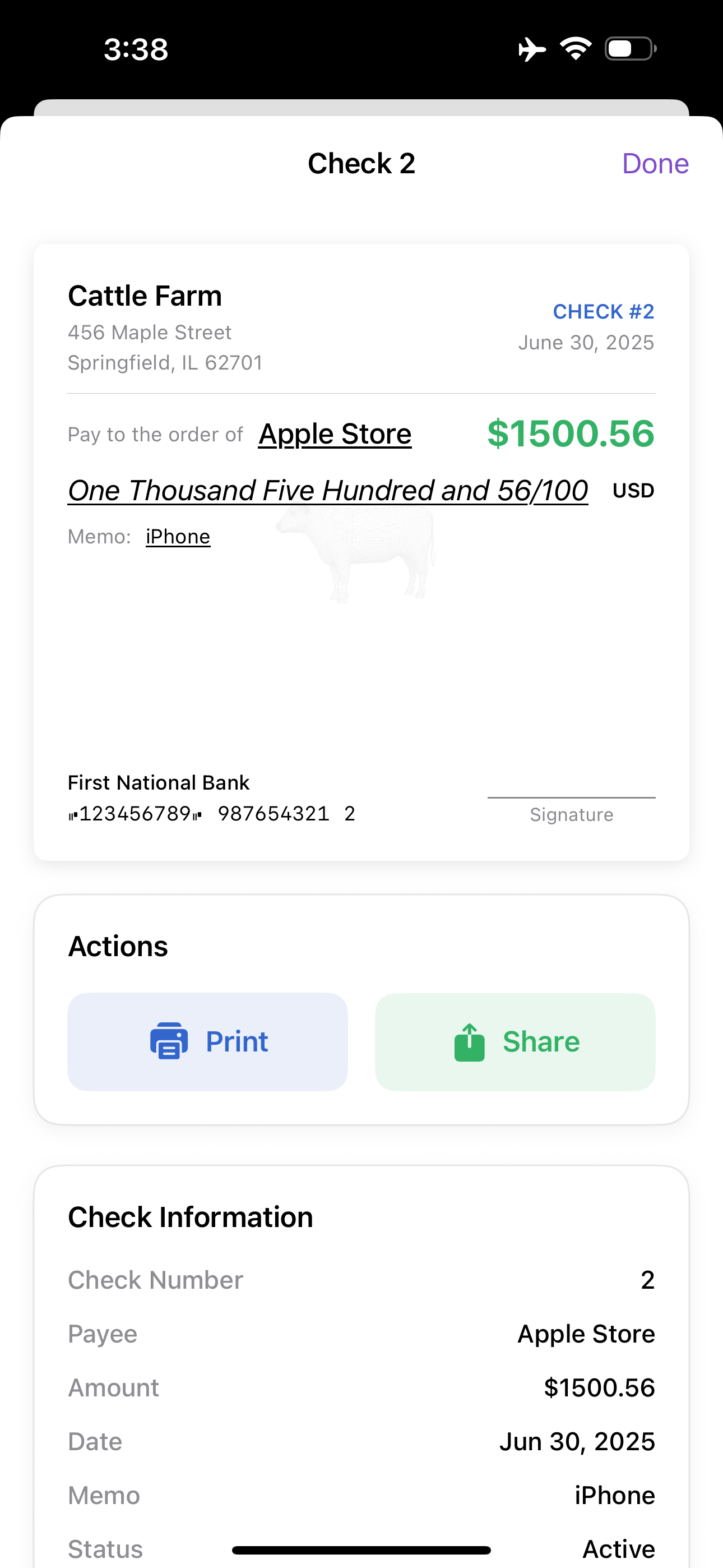 Check Write Generator