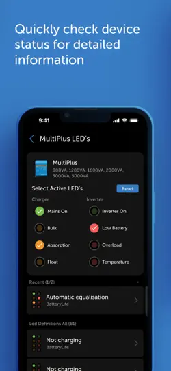Captura de pantalla de Victron Toolkit en iPhone 4
