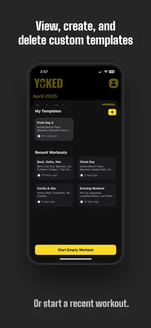 Yoked: Workout Tracker Gym Log screenshot 2