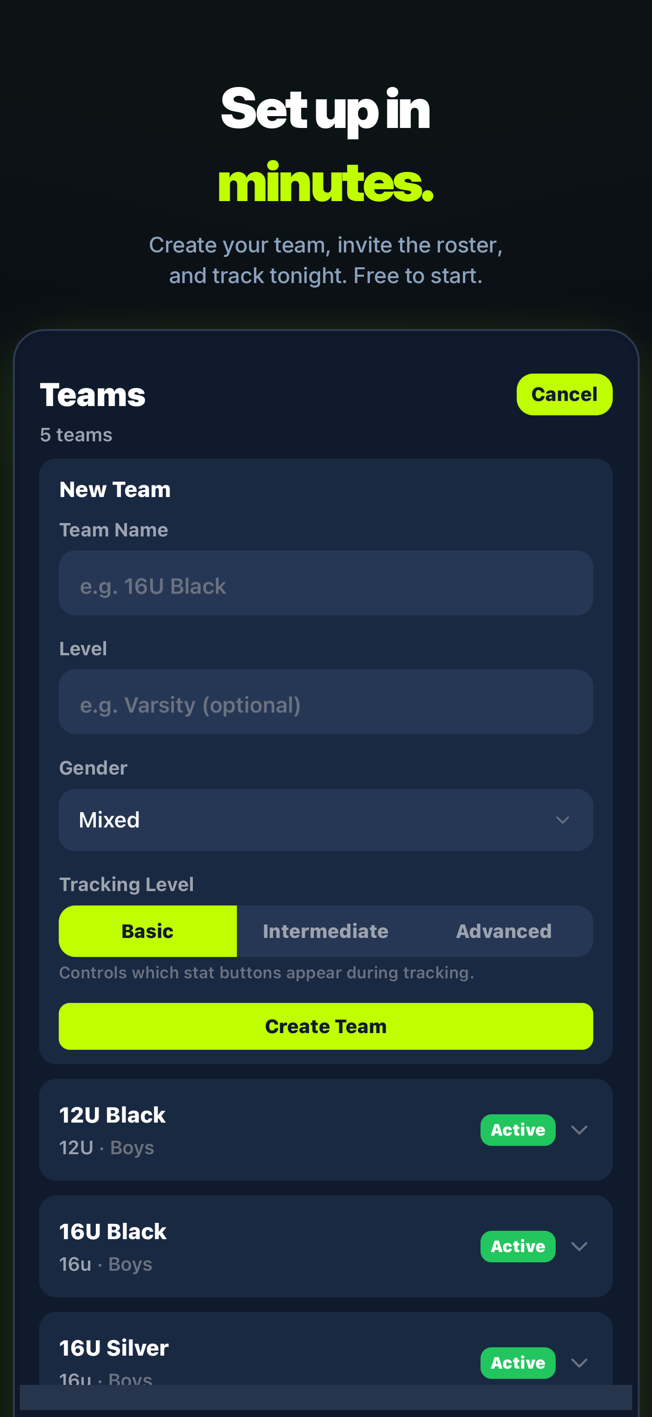 SnapStats: Sport Stat Tracker