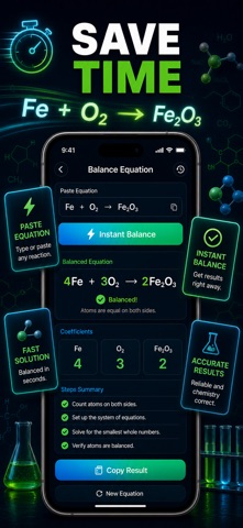 Chemistry Balancer: Molar Mass iPhone screenshot
