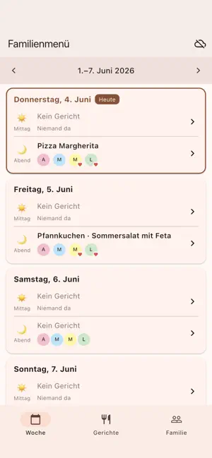 Family Menu screenshot 1