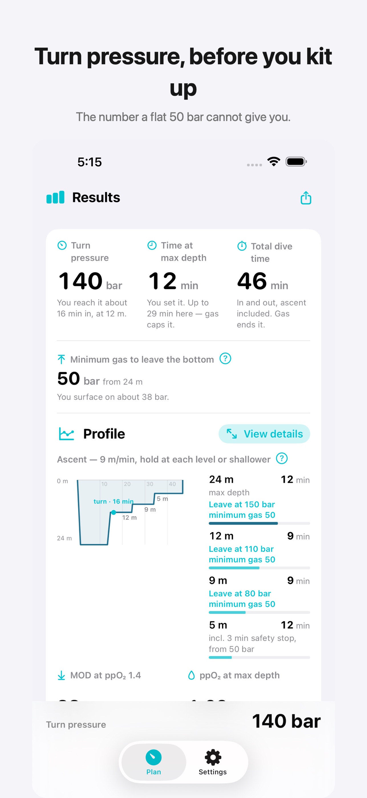 Screenshot 2 of Turn Pressure – Dive Planner