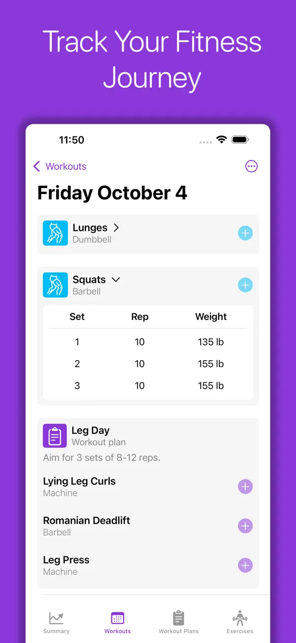 Screenshot #1 pour Gym Workout Logs