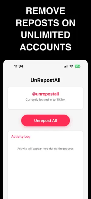 UnRepostAll: Repost Remover iPhone screenshot 4