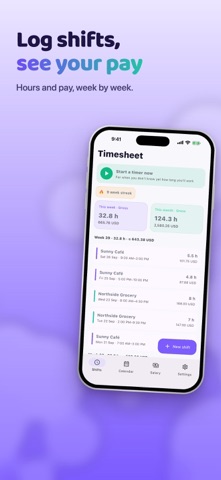 Timesheet: Work Hours & Pay Screenshot 1 of 5