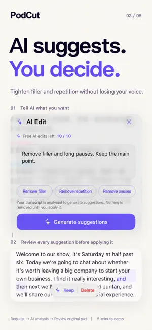 PodCut: Podcast & Audio Editor screenshot 3