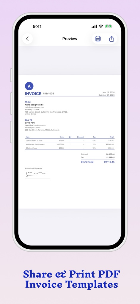 Invoice Maker Estimate Billing - Business App | MWM