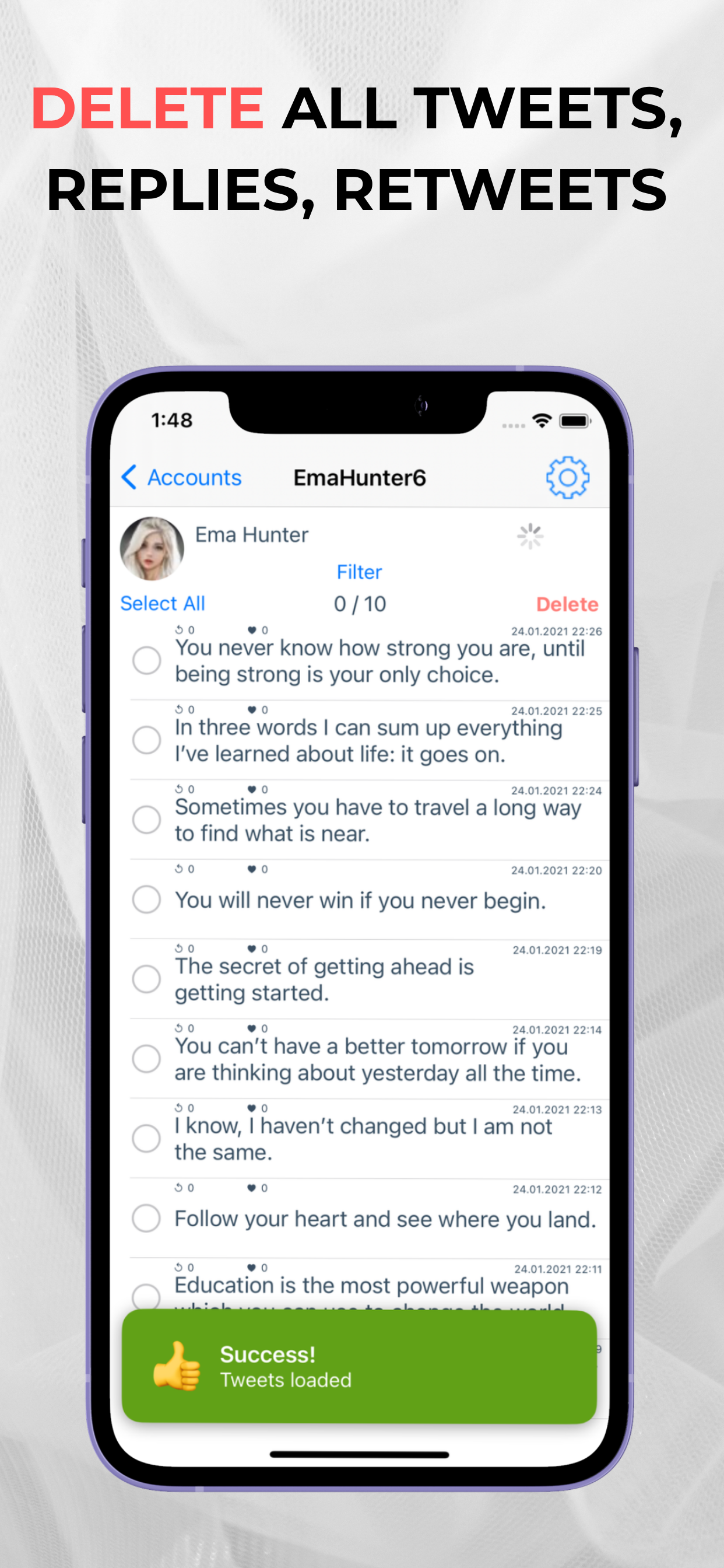 Tweet Cleaning - Delete Tweets