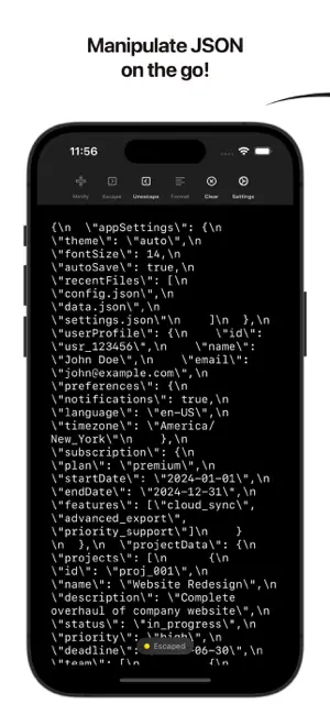 JSON Utilities iPhone screenshot 1
